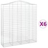 vidaXL Cesti Gabbioni ad Arco 6 pz 200x50x220/240 cm Ferro Zincato