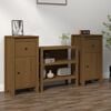 vidaXL Credenze 2 pz Ambrate 40x35x80 cm in Legno Massello di Pino