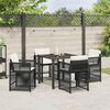 vidaXL Set da Pranzo per Giardino 5 pcs Nero polyrattan