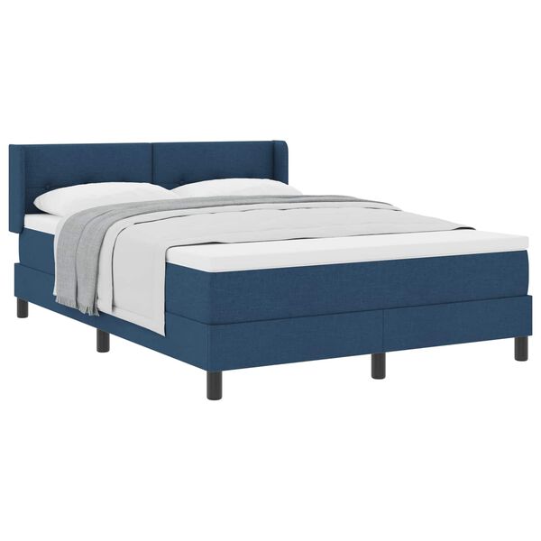 vidaXL Letto a molle con materasso Blu 190 x 140 cm Poliestere