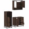vidaXL Set Mobili da Bagno 3 pz Rovere Marrone in Legno Multistrato