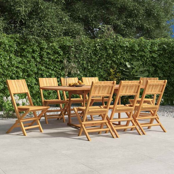 vidaXL Sedie da Giardino Pieghevoli 8pz 47x61x90cm Legno Massello Teak