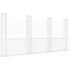 vidaXL Gabbione a U con 4 Pali in Ferro 380x20x200 cm