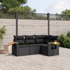 vidaXL Set Divani da Giardino 4 pz con Cuscini Nero in Polyrattan