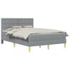 vidaXL Struttura letto con materasso Grigio chiaro Tessuto