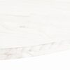 vidaXL Piano Tavolo Bianco 90x45x2,5cm in Legno Massello di Pino Ovale