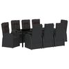 vidaXL Set da Pranzo per Giardino 9 pz Nero polyrattan