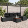vidaXL Set Divano da Giardino con archiviazione 6 pcs Nero polyrattan