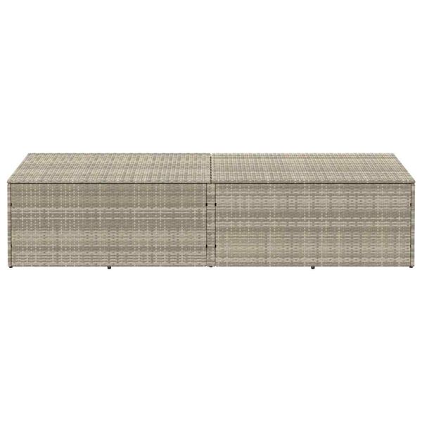 vidaXL Baule da Giardino Grigio Chiaro 220x50x58 cm in Polyrattan