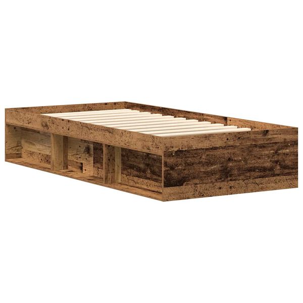 vidaXL Giroletto senza Materasso Legno Antico 100x200cm in Truciolato