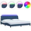 vidaXL Giroletto con LED senza Materasso Blu 200x200 cm in Tessuto