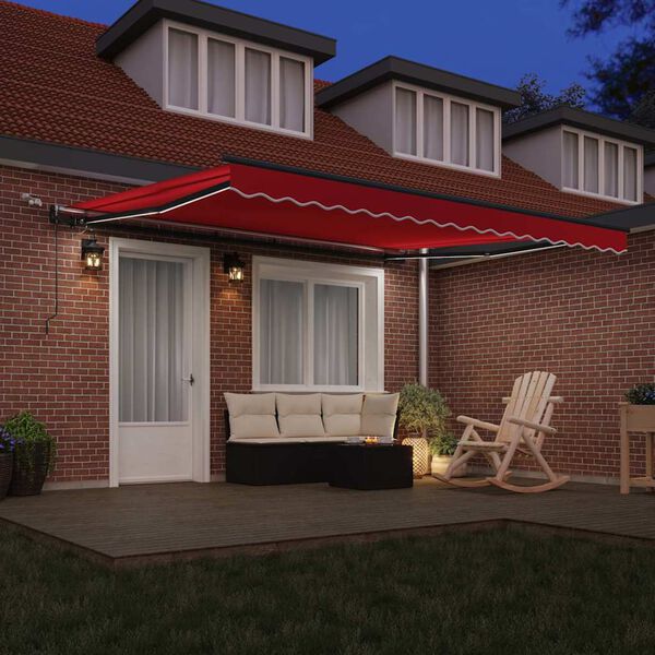 vidaXL Tessuto per Tenda con Rosso 400 &times; 300 cm Poliestere