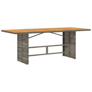 vidaXL Tavolo Giardino Piano Legno Acacia Grigio 190x80x75 Polyrattan