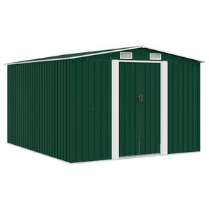 vidaXL Casetta da Giardino 257x298x178 cm in Metallo Verde