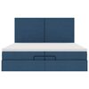 vidaXL Struttura Letto Pouf con Materassi Blu 200x200 cm in Tessuto