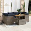 vidaXL Set Divani da Giardino 7 pz con Cuscini Grigio in Polyrattan