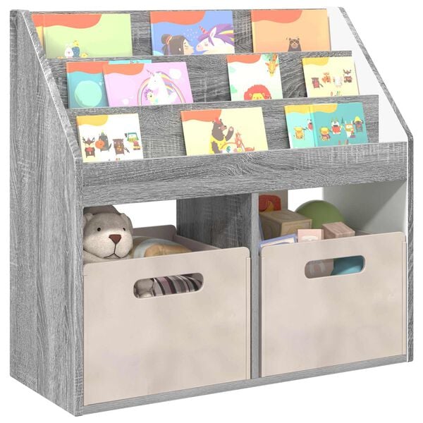 vidaXL Libreria per Bambini Grigio Sonoma 72,5 x 29,5 x 69 cm
