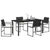 vidaXL Set da Pranzo per Giardino 5 pcs Nero Poly Rattan
