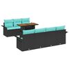 vidaXL Set Divano da Giardino 8 pz Nero Poly Rattan