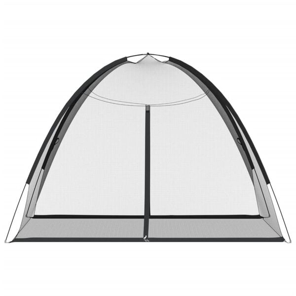 vidaXL Zanzariera Mongolia con Porte 220 Rete Nera 200x150x140 cm