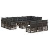 vidaXL Set Divano da Giardino 14 pcs Grigio polyrattan