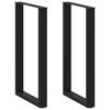 vidaXL Gambe per tavolo da bar a forma di U 2 pz nere 60x(100-101) cm in acciaio