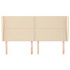 vidaXL Testiera ad Orecchio Crema 183x23x118/128 cm in Tessuto
