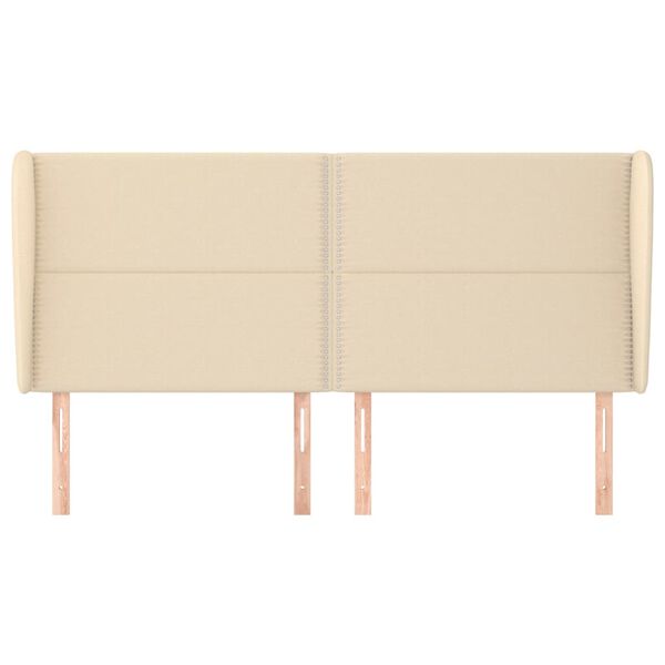 vidaXL Testiera ad Orecchio Crema 183x23x118/128 cm in Tessuto