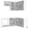 vidaXL Unit&agrave; Cucina LUCCA 8 pz Grigio Cemento Legno ingegnerizzato