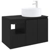 vidaXL Set di mobili per il bagno 2 pz Nero Legno ingegnerizzato