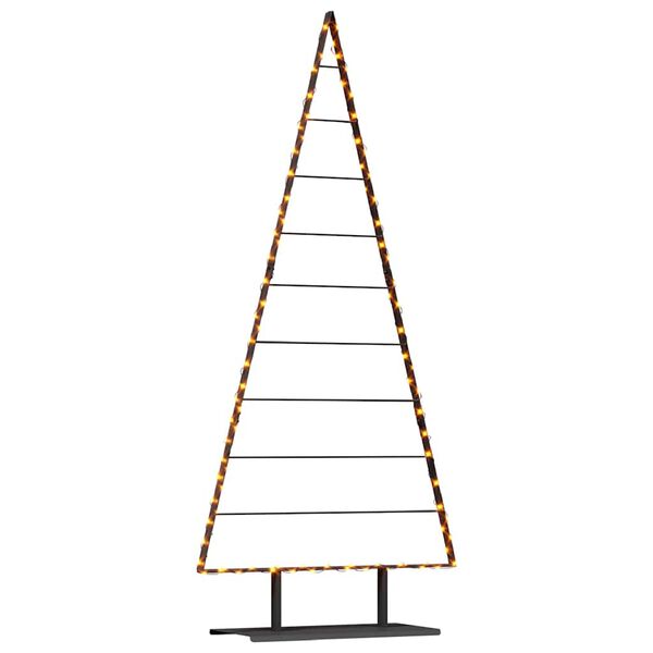 vidaXL Albero di Natale in metallo con supporto Nero 210 cm Acciaio