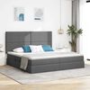 vidaXL Letto con contenitore e LED con led Grigio scuro 200 x 200 cm