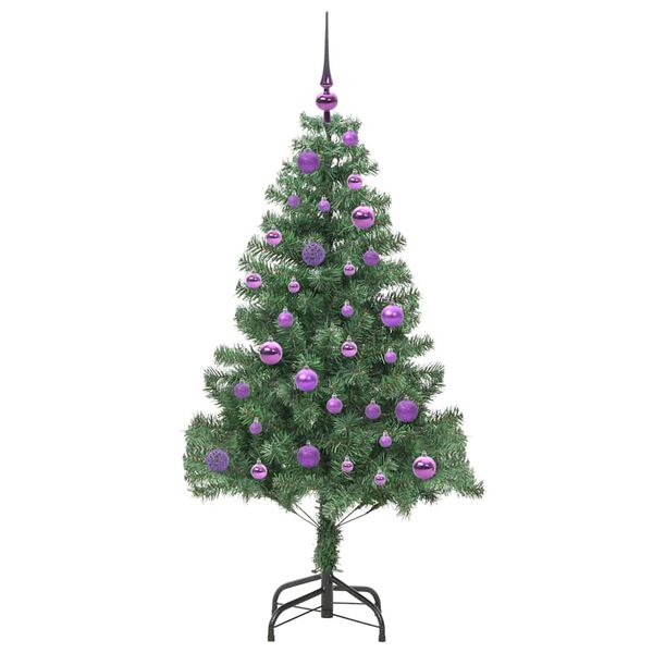 vidaXL Albero di Natale con 150 LED con supporto Verde 150 cm PVC