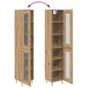 vidaXL Credenza 2 pcs Rovere artigianale Vetro