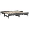 vidaXL Dormeuse Estraibile Grigia 2x(90x190) cm Legno Massello di Pino