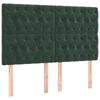 vidaXL Letto a Molle con Materasso e LED Verde Scuro 140x190cm Velluto