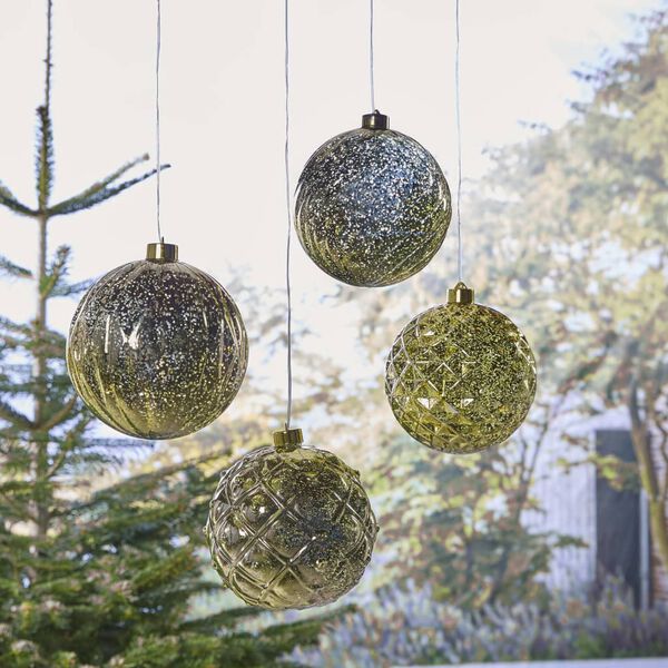 Luxform Lampada Sospesa a LED a Batteria Ball Diamonds Oro