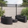 vidaXL Set Divani da Giardino con Cuscini 7pz Nero Polyrattan