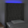vidaXL Testiera a LED Grigio Scuro 83x16x118/128 cm in Velluto