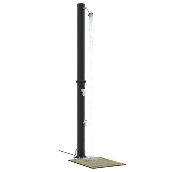 vidaXL Doccia Solare da Esterno Nero 217 cm PVC e alluminio