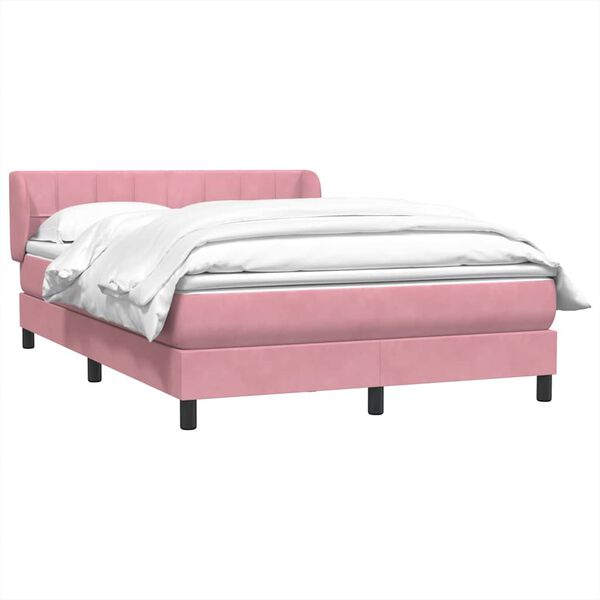 vidaXL Giroletto a Molle con Materasso Rosa 160x210 cm in Velluto