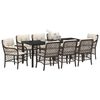 vidaXL Set da Pranzo per Giardino con cuscino 9 pcs Marrone polyrattan