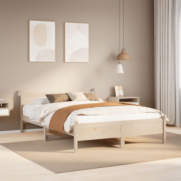 vidaXL Letto senza Materasso 140x200 cm in Legno Massello di Pino
