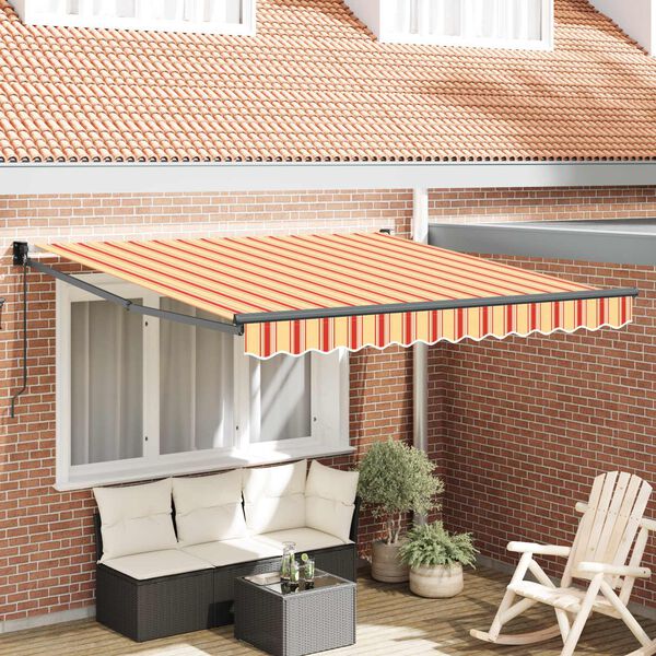 vidaXL Tenda Retrattile Giallo e Arancione 300 x 250 cm