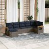 vidaXL Set Divani da Giardino 7 pz con Cuscini Grigio in Polyrattan