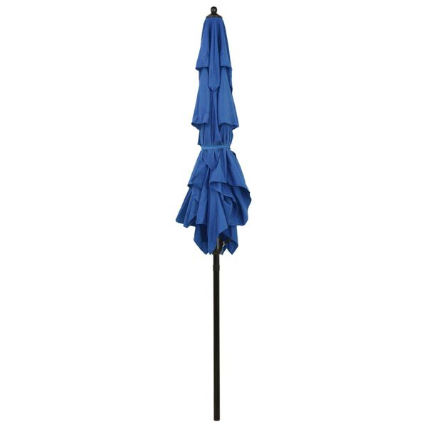 vidaXL Ombrellone da Giardino 3 Livelli Palo in Alluminio Azzurro 2x2m