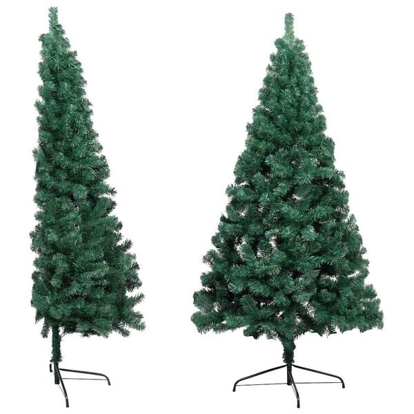 vidaXL Albero di Natale Preilluminato con Supporto Verde 120 cm PVC