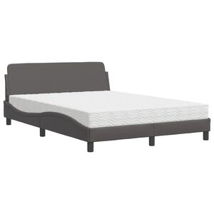 vidaXL Letto con Materasso Dover Grigio 120x200 cm in Similpelle