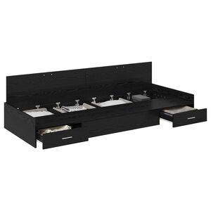 vidaXL Struttura del letto Rovere Nero 80 x 200 cm Legno multistrato