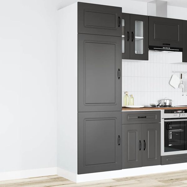 vidaXL Armadio da Cucina Kalmar Nero in Legno Multistrato